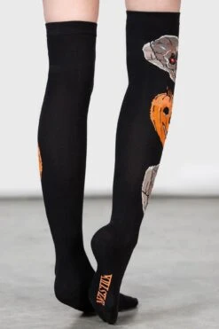 Morbid Over Knee Socks -Gothic Wear Store MORBID OVER KNEE SOCKS W D