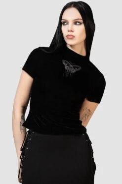 Mortmoth Velvet Top -Gothic Wear Store MORTMOTH VELVET TOP W E