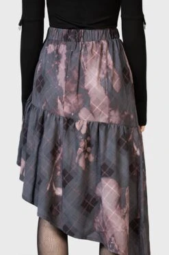 Othalo's Ruin Midi Skirt -Gothic Wear Store OTHALOS RUIN MIDI SKIRT BLEACH CHECK W F