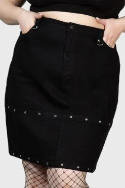 Punktured Skirt [PLUS] -Gothic Wear Store PUNKTURED SKIRT PLUS W D