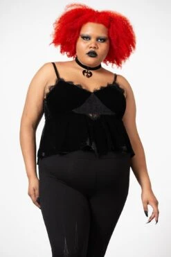 Quartz Night Velvet Top [PLUS] -Gothic Wear Store QUARTZ NIGHT VELVET TOP PLUS W C