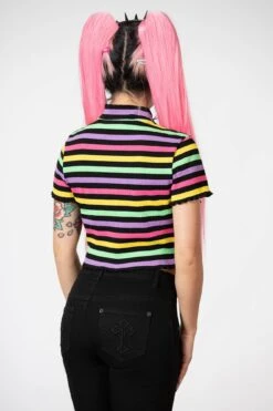 Rainbow Child Ribbed Crop Top -Gothic Wear Store RAINBOW CHILD RIBBED CROP TOP W E