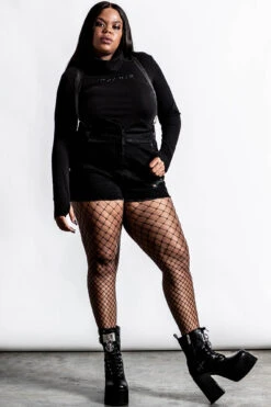 Rebel Heart Suspender Shorts [PLUS] -Gothic Wear Store REBEL HEART SUSPENDER SHORTS PLUS D