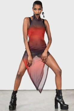 Scarlett Sundown Midi Dress -Gothic Wear Store SCARLETT SUNDOWN MAXI DRESS W D