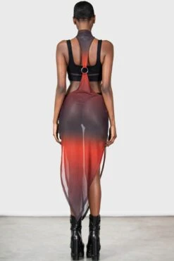 Scarlett Sundown Midi Dress -Gothic Wear Store SCARLETT SUNDOWN MAXI DRESS W H