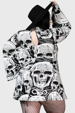 Skeleton Season Mini Dress [PLUS] -Gothic Wear Store SKELETON MINI DRESS PLUS W E