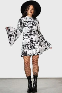 Skeleton Season Mini Dress 7 Skeleton Season Mini Dress -Gothic Wear Store SKELETON SEASON MINI DRESS W D