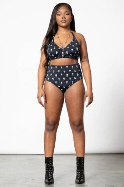 Skulls 2-Piece Swimsuit -Gothic Wear Store SKULLS 2PIECE SWIMSUIT W D
