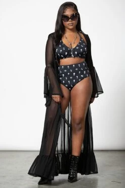 Skulls 2-Piece Swimsuit -Gothic Wear Store SKULLS 2PIECE SWIMSUIT W H