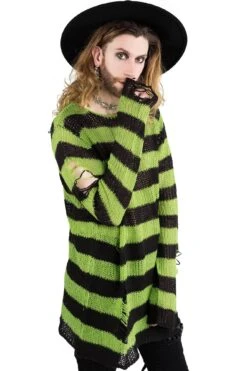 Slimer Distress Knit Sweater -Gothic Wear Store SLIMER DISTRESS KNIT SWEATER C min