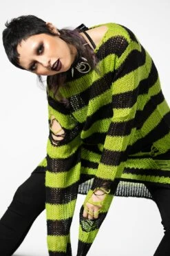 Slimer Distress Knit Sweater -Gothic Wear Store SLIMER DISTRESSED KNIT SWEATER W 4