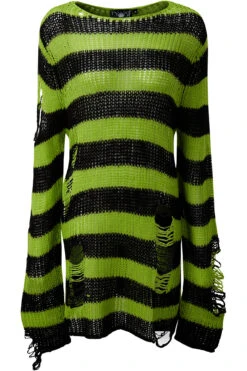 Slimer Distress Knit Sweater -Gothic Wear Store SLIMER KNIT SWEATER