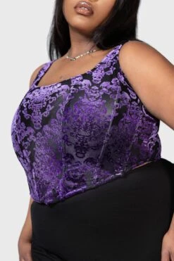 Snarl Corset Top [PURPLE] [PLUS] -Gothic Wear Store SNARL CORSET TOP PURPLE PLUS W D2