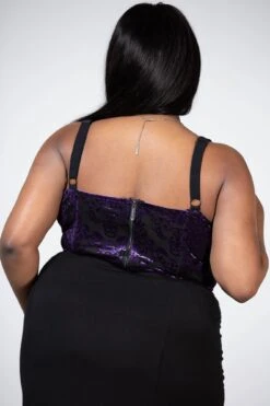 Snarl Corset Top [PURPLE] [PLUS] -Gothic Wear Store SNARL CORSET TOP PURPLE PLUS W F