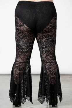 Spectral Lure Bell Bottoms [PLUS] -Gothic Wear Store SPECTURAL LURE LACE BOTTOMS PLUS W E