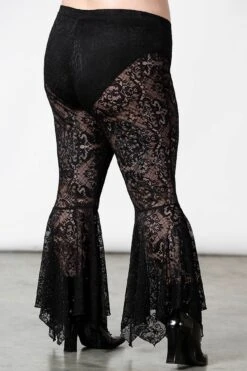 Spectral Lure Bell Bottoms [PLUS] -Gothic Wear Store SPECTURAL LURE LACE BOTTOMS PLUS W F