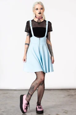 Suspend Me Statement Skirt [PASTEL BLUE] -Gothic Wear Store SUSPEND ME STATEMENT SKIRT PASTEL BLUE W D
