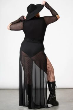 Synthia Maxi Skirt [PLUS] -Gothic Wear Store SYNTHIA MAXI SKIRT PLUS W D