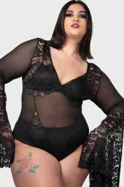 Temple D'Amour Bodysuit [PLUS] -Gothic Wear Store TEMPLE D AMOUR BODYSUIT PLUS W C