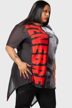 Tenebre Mesh Top [PLUS] -Gothic Wear Store TENEBRE MESH TOP PLUS W D