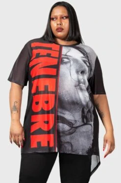 Tenebre Mesh Top [PLUS] -Gothic Wear Store TENEBRE MESH TOP PLUS W E