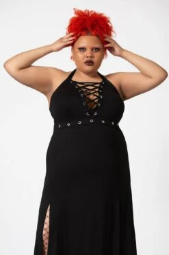 Tristania Maxi Halter Dress [PLUS] -Gothic Wear Store TRISTANIA MAXI HALTER DRESS PLUS W D