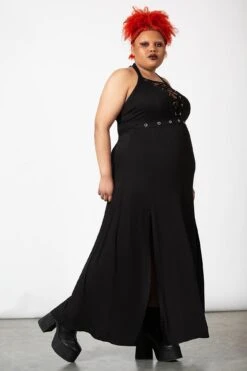 Tristania Maxi Halter Dress [PLUS] -Gothic Wear Store TRISTANIA MAXI HALTER DRESS PLUS W E
