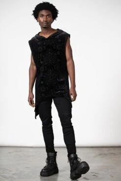 Truthsayer Burnout Hooded Vest -Gothic Wear Store TRUTHSAYER BURNOUT HOODED VEST M C
