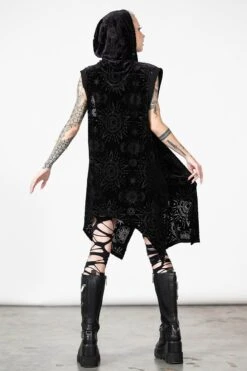 Truthsayer Burnout Hooded Vest -Gothic Wear Store TRUTHSAYER BURNOUT HOODED VEST W E