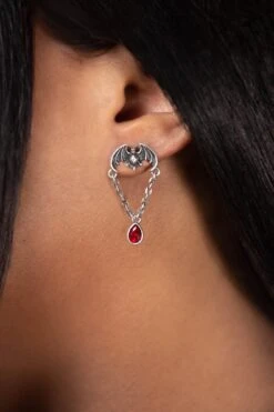 Vamp Bat Earrings [RED]