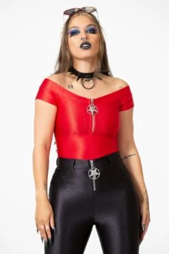 Vervain Top [SCARLET] -Gothic Wear Store VERVAIN TOP SCARLET W E