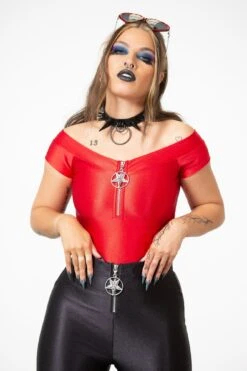 Vervain Top [SCARLET] -Gothic Wear Store VERVAIN TOP SCARLET W F