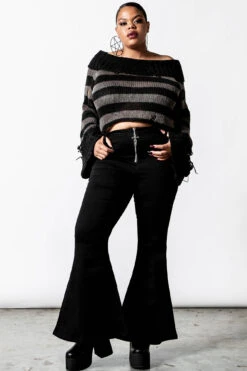 Visage Knit Sweater [PLUS] -Gothic Wear Store VISAGE KNIT SWEATER PLUS C