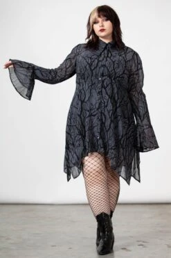 Woodland Witch Collar Dress [PLUS] -Gothic Wear Store WOODLANDS WITCH COLLAR DRESS PLUS W E