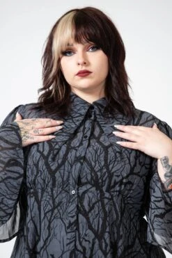 Woodland Witch Collar Dress [PLUS] -Gothic Wear Store WOODLANDS WITCH COLLAR DRESS PLUS W F