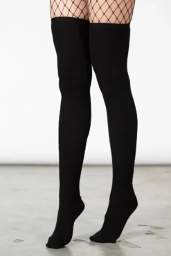 Zoey Long Socks [B] -Gothic Wear Store ZOEY LONG SOCKS W D scaled